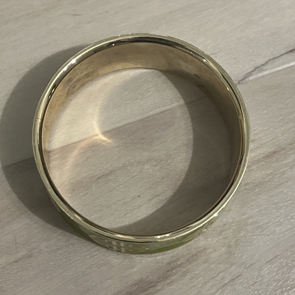 Shanghai Tang Green and Gold Enamel Bangle Bracelet - Picture 8 of 9
